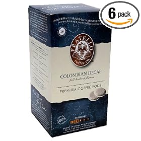Fratello Coffee Company Colombian Natural Decaffeinated, 18-Count Pods (Pack of 6)