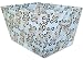 Trend Lab 101779 Large Fabric Storage Bin- Willow Teal Vine Percale Covered Wire Frame