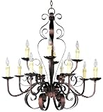 Aspen Collection Two-Tiered Wrought Iron Chandelier