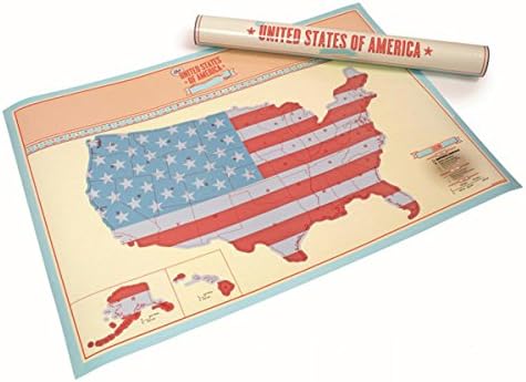 84*59CM Travel Minder Gift Personalized Scratch-off US Map the United States of America A4 Size Poster Travel