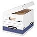 FELLOWES Manufacturing 5502 FastFold Flip Top File Storage Box, Letter/Legal, White/Blue, 12/Ctn