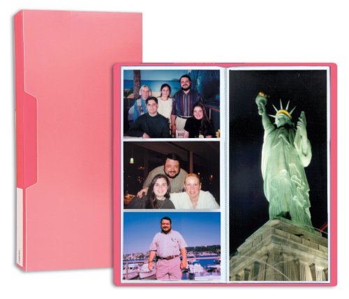 Pioneer Photo Albums CF-3 144-Pocket Poly Cover Space Saver Photo Album, Red
