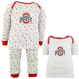 Ohio State Buckeyes White Infant Three-Piece Sleep Set