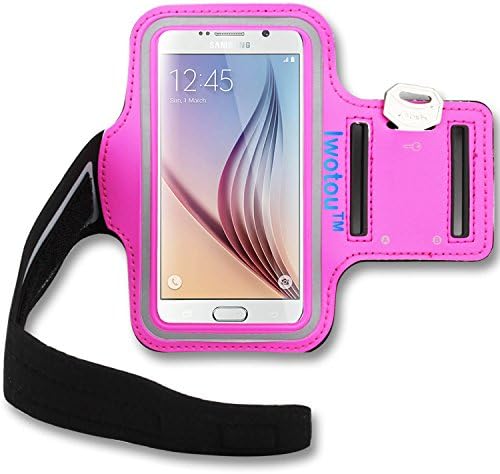 Samsung Galaxy S6 Armband, Iwotou Protective Gym Running Jogging Sport Armband Case for Samsung Galaxy S6 (Galaxy S6, hotpink)