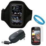 510GxluDmyL. SL160  Durable Neoprene Exercise Sports Workout Armband with Adjustable Velcro Strap for HTC T Mobile My Touch 4G Android Smartphone + Anti Glare Clear Screen Protector + Retractable Travel Wall Charger Charger with IC Chip + SumacLife TM Wisdom Courage Wristband Reviews