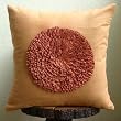 Vintage Rust - Throw Pillow Covers - Suede Pilllow Cover with Frill Flower
