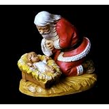 4 Inch Fontanini Kneeling Santa Figurine with Christ Child 65015