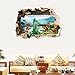 Winhappyhome 3D Lifelike Dinosaurs Wall Art Stickers for Kids Room Nursery Background Removable Decor Decals