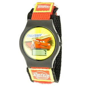 Disney Cars Kids' CRS129 Black Velcro Digital Watch