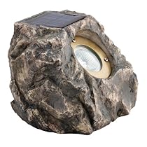 Malibu Solar Resin Rock Flood Landscape Light with Three White LED's #LZ419