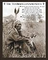 Ten Indian Commandments (Native American Sitting) Art Poster Print - 16" X 20"