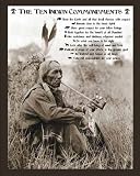 Ten Indian Commandments (Native American Sitting) Art Poster Print
- 16
