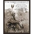 Ten Indian Comandments (Native American Sitting) Art Poster Print - 16" X 20"