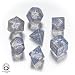 Carved Elvish Dice Set (Transparent and Blue)