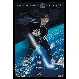 Los Angeles Kings Nhl Robitaille Force Hockey Art Gold Wood-Mounted Poster Print - 24