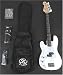 SX BG1K 3/4 LH WT White Left Handed Bass Guitar Package w/BA1565 AMP and Instructional DVD