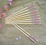 10 Pairs Bamboo Chopsticks with Flower