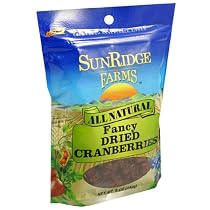 Sunridge Farms Dried Unsulphured Cranberries, 5-Ounce Bags (Pack of 12)