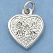 Chinese Crystal Heart Spring Ring Charm White Plated 13mm