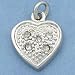 Chinese Crystal Heart Spring Ring Charm White Plated 13mm