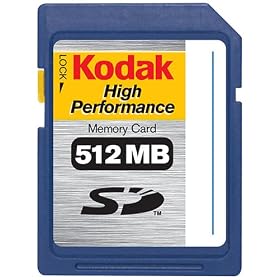 Kodak KHSD512DVD 512 MB High Performance Secure Digital Memory Card (Retail Package)