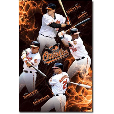 (22x34) Baltimore Orioles (Wieters, Jones, Markakis, Roberts) Sports Poster Print