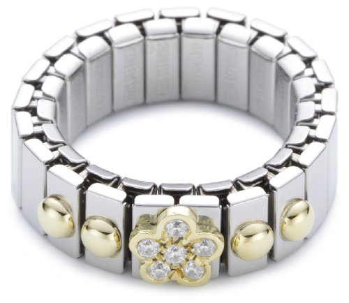 Nomination Damen-Ring Klein Mit Blume Wei&szlig;/Wei&szlig; Ring gr&ouml;&szlig;e variabel 040202/033 Preisvergleich