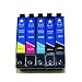 5 Packs of US Patented Epson 125 Ink Cartridge For Nx125 Nx127 Nx420 Nx625 Workforce 320 323 325 520 Printer 2 Black T125120, 1 Cyan T125220, 1 Magenta T125320, 1 Yellow T125420