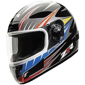 Z1R Strike Blitz Youth Street Racing Motorcycle Helmet w/ Free B&F Heart Sticker Bundle - Black / Small/Medium