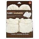 Furry Warmers Fully Microwavable Furry Slippers Cream
