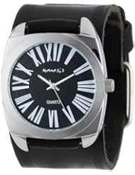 Nemesis Womens HST098K Black Collection Retro Roman Leather Band Watch