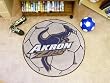 Univ of Akron Soccer Ball 29" Round Floor Mat (Rug) - Akron Zips NCAA College Athletics