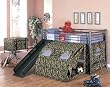 Coaster Kid's GI Child Bunk Bed with Slide and Tent, Twin Size