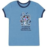 Happy Bunny - Cute Listening Ladies T-Shirt