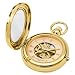 Charles Hubert 3848 Gold-Plated Mechanical Picture Frame Pocket Watch