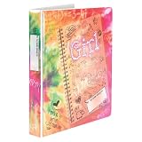 Office Impressions Durable 1 Inch Round Ring Fashion Binder with 2 Interior Pockets, Girl Design, with Free SillyBandz, 8.5 x 11 Inches (82230)