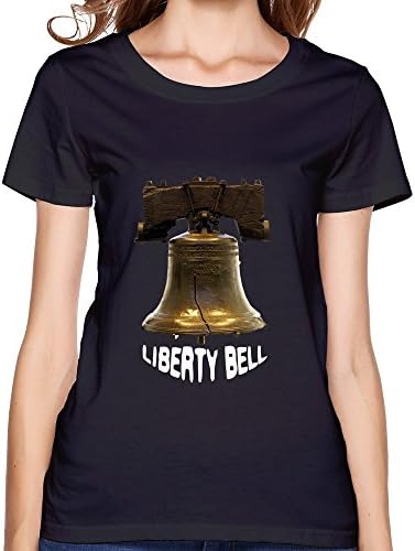 Kuangshi Women's Liberty Bell O-neck T-shirts XS Black