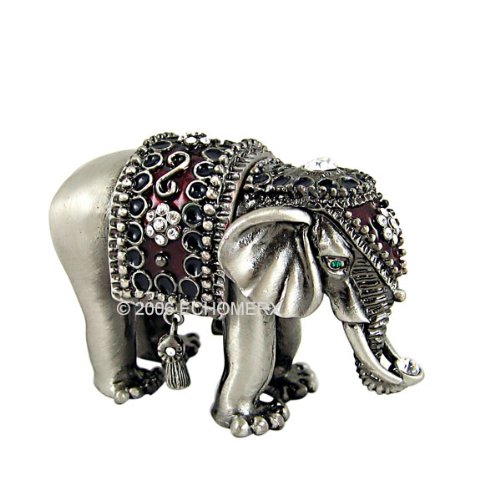 Bejeweled Elephant Jewelry Trinket Box