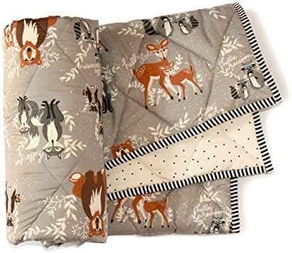 HELLO BEAR - Baby Blanket - Woodland Toddler Comforter - Baby Crib Blanket - Modern Crib Bedding Crib comforter