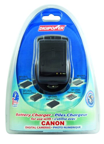 DigiPower TC-500C Lithium Ion Travel Charger for Canon Batteries (NB Series)