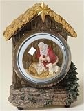 7 Kneeling Santa Claus with Baby Jesus Musical Snow Globe Glitterdome