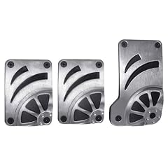 Eufab 17276 Pedal-Set, 3-teilig,  Alu, silber Felgen Design, mit T�v Gutachten