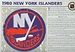 NHL 1980 New York Islanders Official Patch on Team History Card
