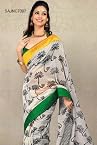 Saree Aesthetic Off White Printed Saree