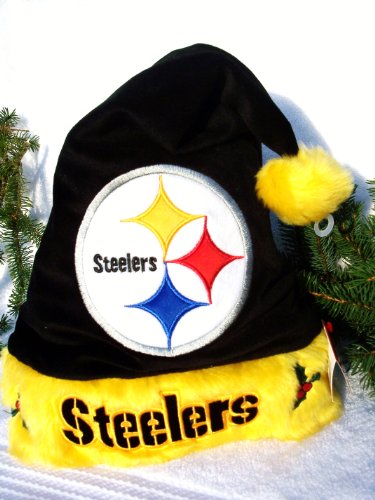 Pittsburgh Steelers plush holly NFL Solid color Team logo Santa Hat