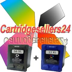 Cartridgesellers24� 2er Set HP Druckerpatronen (Refill) 1 x HP 56 XL Black 25ml (C6656AE) + 1 x HP 22 XL Color (C9352) f�r Hewlett Packard Passend u.a. f�r diese Modelle: Officejet: 5600 / 5605 / 5608 / 5609 / 5610 / 5610V / 5610XI / 5615
