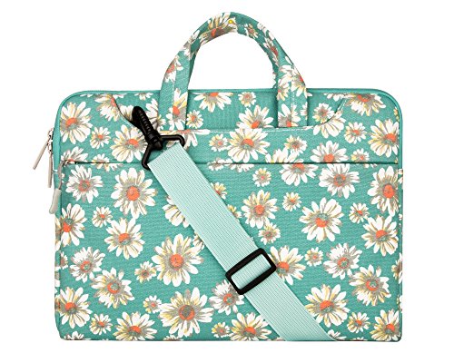 Laptop Shoulder Bag / Briefcase, Mosiso Bohemian Style Canvas Fabric 13-13.3 Inch Laptop / Notebook Computer / MacBook / MacBook Pro / MacBook Air Shoulder Bag Briefcase Carry Case, Golden Aster