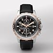 Fossil Men's FS4545 Black Leather Strap Black Analog Dial Chronograph Watch