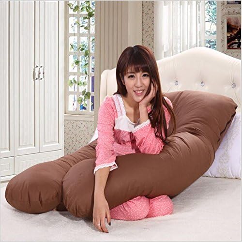 Todaybuy Brown U-shaped Pillow Pregnant Pregnant Versatile Pillow Natural Cotton