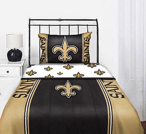 New Orleans Saints NFL Full Comforter & Sheet Set (5 Piece Bedding)